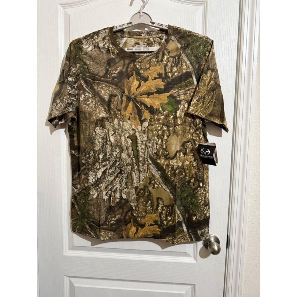 Men's Realtree Camo Short Sleeve Tee XXL Brown Green